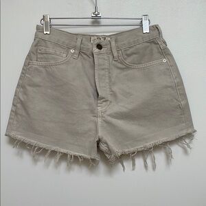We The Free White Jean Shorts High-Waisted Frayed Hem